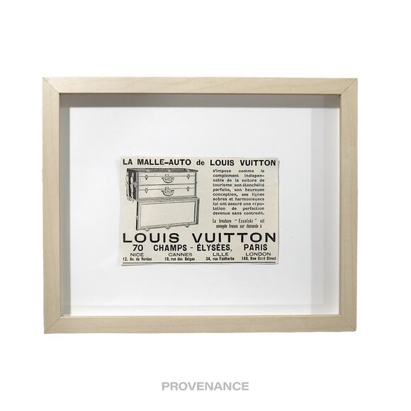 🔴 Louis Vuitton Antique Newsprint Ad - MALLE-AUTO Birch - Picture 1 of 6